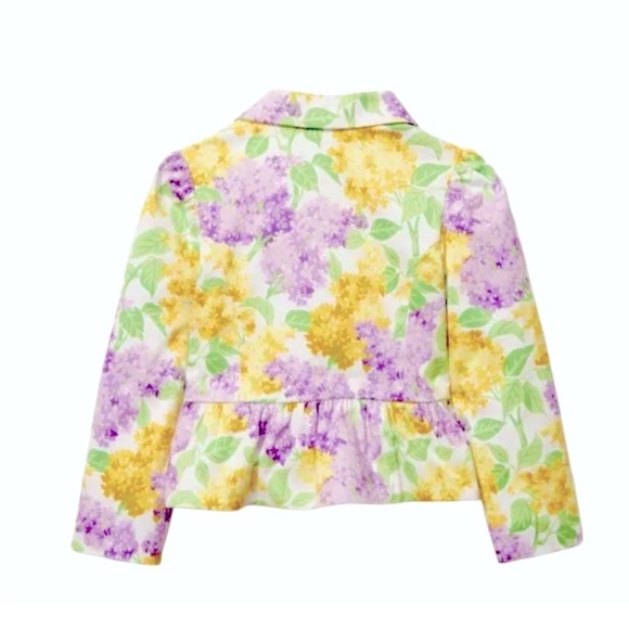 Janie and Jack Yellow and Purple Floral Blazer and Pants Set - Picture 4 of 11